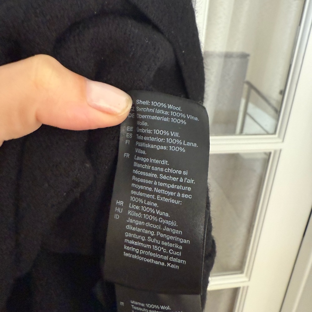 COS Black Boiled Wool Sleeveless Mini Dress - Picture 8 of 14